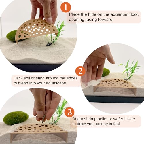 CTWPets Shrimp Breeding Protector | Shrimp Breeding Cave Aquarium Tunnel (Light Brown) - color: Light Brown