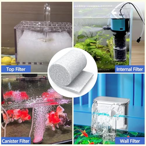 Classic Koi Pond Filter Pad, 18” x 36" Thick Aquarium Filter Floss Roll Reusable Cut to Fit Aquarium Media Pad for Outdoor Koi Ponds, Aquariums, Fish-Safe Polyester Material