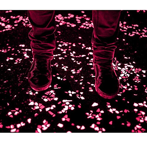 340pcs Glow in the Dark Garden Pebbles, Gardening Luminous Glow Stones Outdoor Decor Glowing Water Fish Tank Gravel (Pink) - color: Pink, size: 340