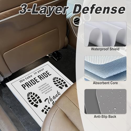 50PCS Paper Floor Mats for Car Kraft, Disposable White Automotive Foot Pads Protective, Thank You Paper Floor Mats for Cars Detailing, Auto Dealership, Automotive Supplies (15.35" x 19.29 ") - color: White #1