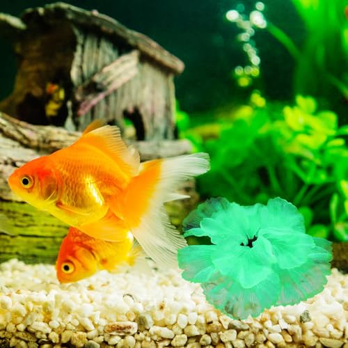 DOITOOL Artificial Silicone Aquarium Plant Ornament Green Aquatic Water Plant Decoration for Fish Tank Landscaping for Home and Aquarium Use