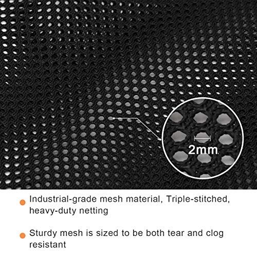 Pump Barrier - 12" x 15.7" Pond Filter Mesh Bag for Biological Filters (Black)