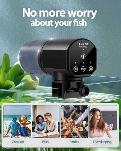 Automatic Fish Feeder Dispenser for Aquarium: 200ml Large Capacity Auto Feeders for Small Tank Turtle Betta Koi - Battery Food Feeding Timer for Flakes Pellet Vacation Weekend Day - size: CY-059A