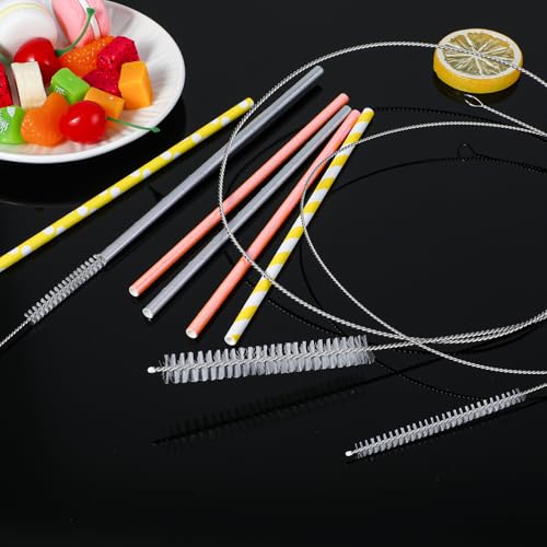Ymapinc 4pcs 39.4 Inches Straw Cleaner Brush Extra Long, Extra Long Pipe Cleaners for Cleaning Straw, Tube, Pipe, Hose, Refrigerator Drain, Laboratory Catheter Brush, White