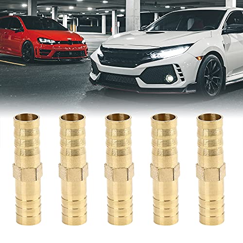 X AUTOHAUX 10mm Brass Barb Hose Fitting Straight Union Connector for Air Water Gas Oil 5pcs - size: 10mm