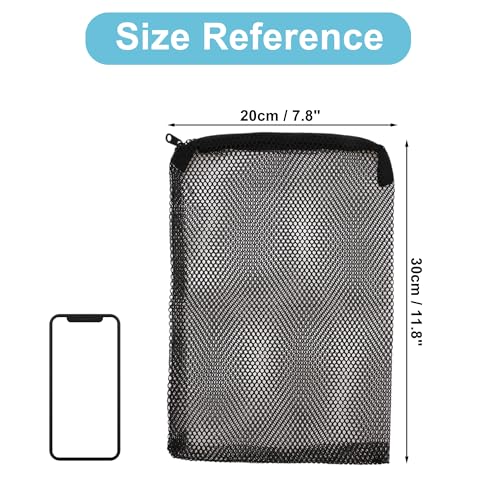 Aquarium Filter Media Bags, Fine Mesh Filter Bags, Mesh Zipper Bags for Activated Carbon Resin Filters, Reusable Fish Tank Filter Bag, 11.8 x 7.8 Inch, Black