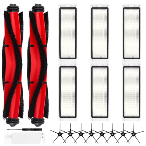 Q5 Replacement Accessories Kit Compatible with Roborock Q5 / Q5+ Plus(Not for Q5 Max / Q5 Pro) Robot Vacuum, 2 Main Brushes, 6 Washable Filters, 8 Side Brushes, 1 Cleaning Tool, 1 Screwdriver - color: Q5 Kit - Black