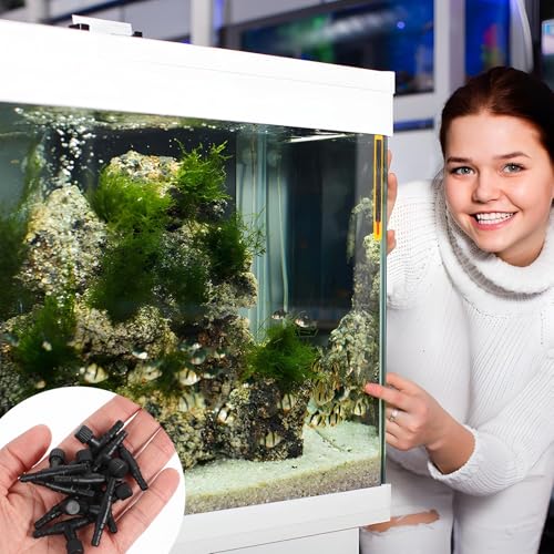 Giantree 10 Pcs Aquarium Air Control Valves, Adjustable Black T Shaped Hose Connectors, Single Way Plastic Air Flow Controllers Regulators, Airs Pump Accessories for Fish Tank Control Valves