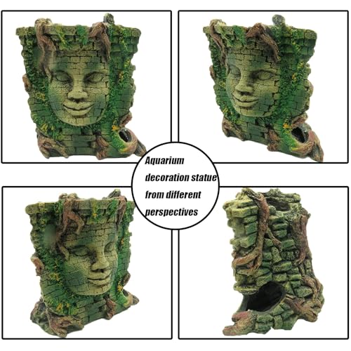 Tfwadmx Aquarium Decoration Statue Fish Tank Resin Ancient Roman Ruins Ornament Cave Hideout for Hermit Crabs Crayfish SuckerFish Guppy