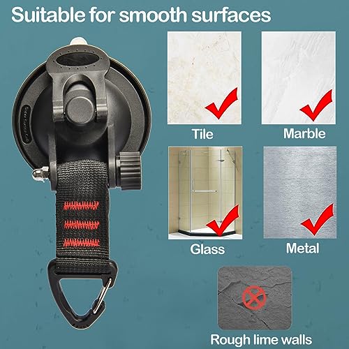 4 Pcs Heavy Duty Suction Cups Anchor with Security Hooks - Outdoor Strong Suction Cups with 4 Pcs Tarp Clips Multipurpose Car Camping Accessories Suction Cup for Car Awning Boat Camping Trap Tie Down