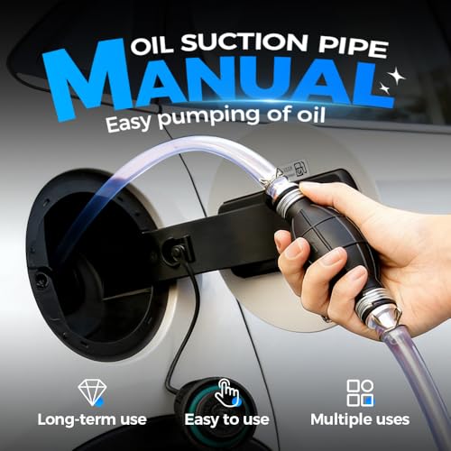Multifunctional Liquid Siphon Pump, 2026 New Gasoline Siphon Hose Hand Fuel Transfer Pump for Motor Oil, Fuel, Diesel, Water, Fish Tank, Manual Fuel Pump with 6.5ft Hose (Basic Model)