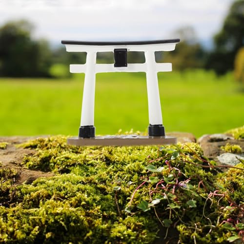 Japanese Torii Gate,Fish Tank Decorations Asian Aquarium Statue Japan Shrine Oriental Pagoda Bridge Sandstone Ornament Betta Fish Decorations for Tanks As Shown