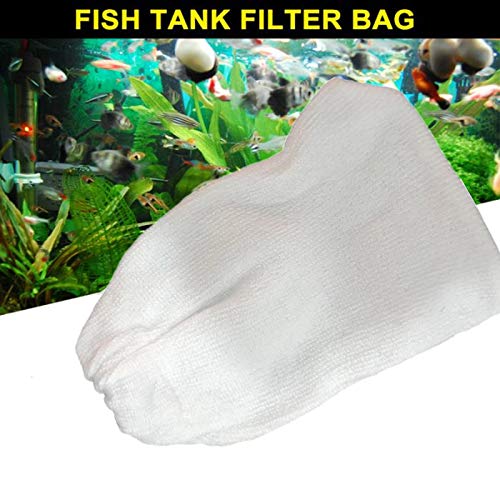 Suxgumoe Fish Tank Filter Bags, 10 Pcs Elasticated Cotton Aquarium Filter Bags for Water Changer Aquarium Battery Powered Gravel Cleaner