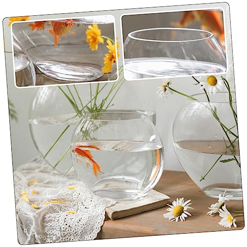 Transparent Fish Tank Desktop Aquarium Delicate Shape for Home Office Decor Space-Saving Design for Betta Fish - size: 19.5X16cm