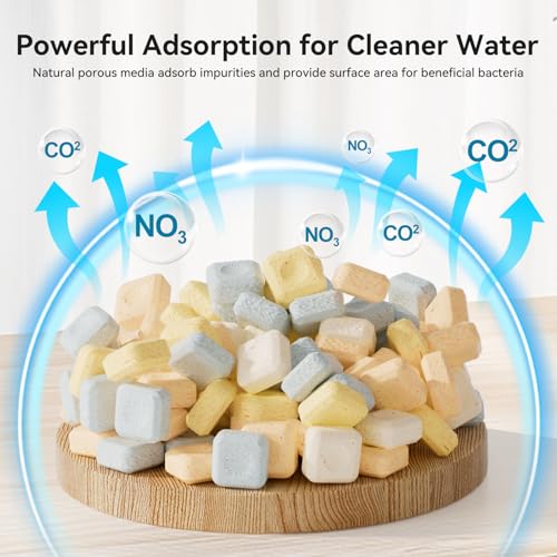 Aquarium Filter Media for Freshwater & Marine Tank Bio Filter Mix with Ceramic Block & Bio Balls, Helps Maintain Clear Water for Sump, Pond & Koi Fish Tanks - size: 1.1lb-Ceramic Block