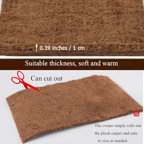 Hamiledyi Reptile Carpet Natural Coconut Fiber Tortoise Carpet Mats for Pet Terrarium Liner Reptile Supplies for Lizard Snake Chameleon Turtle Bedding Bunny Rabbit Mat (2 x Sheets) - size: 2 Packs/47.2 x 23.6 Inch