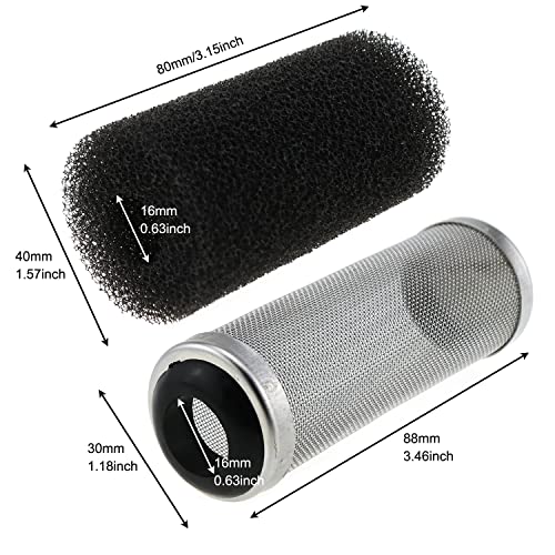 Stainless Steel Aquarium Filter Guard 16mm Pre-Filter Sponge Aquarium Filter Protector Cover Kit for Fish Tank Inlet Pond