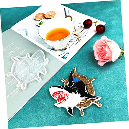 VILLCASE Shark Design Epoxy Resin Molding Cup Mat Silicone Mold for DIY Projects
