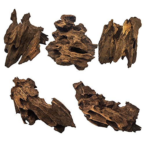 Hamiledyi Natural Driftwood for Aquarium Decor Sinkable Reptile Wood Branches Fish Tank Log Habitat Decorations Terrarium Ornament Assorted - size: S:3-8 inches-5pcs