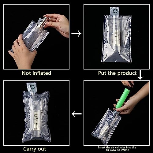 Miupoo Packaging Air Bags,Clear Plastic Inflatable Air Packaging Protector Bag with Free Pump Cushion,Air Inflatable Cushion Blocking Packaging Bag,4x8 Inches,100 Pieces - size: 4x8×100 Inches