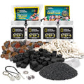 National Geographic Rock Tumbler Refill Kit – Rock Tumbling Supplies Including Rock Tumbler Grit and Polish Refill, Ceramic Media, GemFoam, 3 lbs Madagascar Rocks for Tumbling, Jewelry Accessories - style: Complete Starter Kit