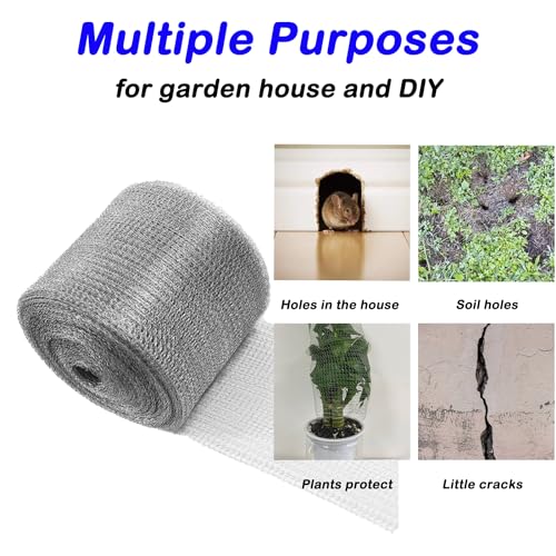 Wire Mesh for Mice Control 5 in X 36Ft,Hole Fill Fabric, Weep Holes Covers, Upgraded Stainless Steel Wire Mesh Roll, Flexible Stretchy Meshs Fabric for Garden House and DIY, Rodent Barrier - size: 5IN*36FT