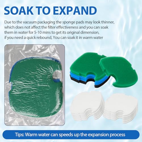Replacement Canister Filter Pads Compatible with SUNSUN HW-303B/703B, Polar Aurora 370 GPH, CF-400 Aquarium Filter Media Generic Sponges Floss, Aquarium Bio Sponge Filter Pad for Fish and Turtle Tanks