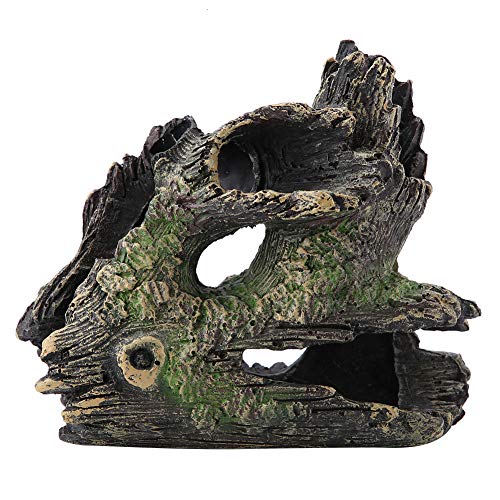 Joyzan Aquarium Tree Trunk, Hollow Landscape Stump Wood House Driftwood Resin Ornament Hideout Hideaway Caves Log Rock Craft Fish Tank Hole Stone Betta Cichlid Turtles Small Lizards Reptiles Amphibian - size: Type 3