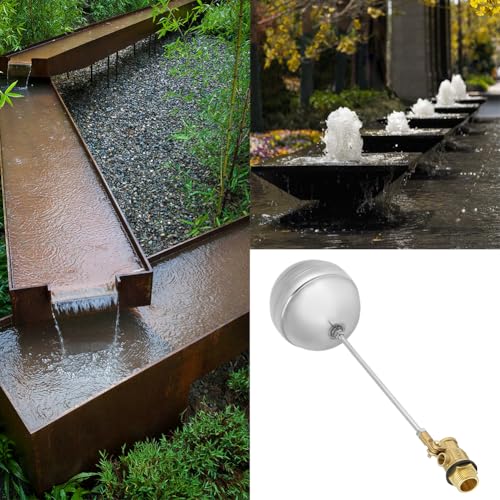 Stainless Steel Float Ball Valves, Water Tank Float Valve Floating Ball Valve Fittings Automatic Water Level Flow Control Sensor Switch Hydraulics for Aquarium Pond Tower DN15 1/2 Inch Male Thread