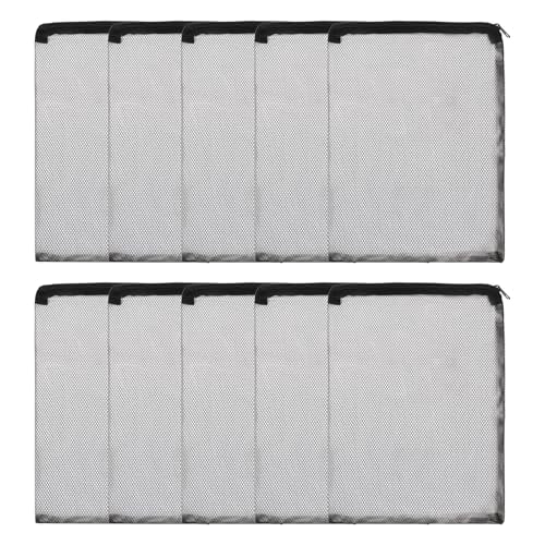 Aquarium Filter Media Bags, Fish Tank Fine Mesh Bag with Zipper Reusable Versatile 16 x 12 Inch, (Black, 10Pcs), Intended for Fish Tank/Aquarium/Pond/Activated Carbon/Ceramic Rings - color: white, size: 16 x 12 in