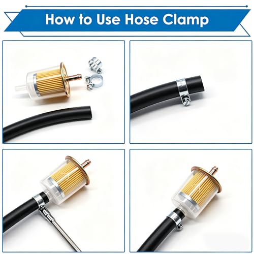 smseace 180Pcs Fuel Line Clamps 10-Sizes 7-18mm Fuel Injection Hose Clamps Pack in handheld Box Zinc Plated High Pressure Hose Clamps For Diesel/Petrol Pipe in Automotive,Marine,Truck - size: 180Pcs 7-18mm