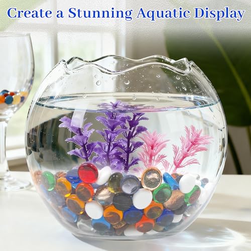 Mixed Color Flat Glass Marbles, 0.97 lb Vase Filler Pebbles Gems, Decorative Glass Beads for Vases, Table Scatter, Crafts, Floral, Mancala Stones, Centerpieces, Aquarium Rocks for Fish Tank - color: Mixed Color