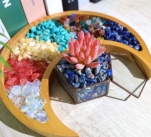 QINJIEJIE Lapis Lazuli Crystals Chips Natural Stone Gravel Bulk Crushed Rocks Pieces Polished Quartz Stone 0.55Lbs Decorative Fish Tank Pebbles Vase Filler Irregular Shaped Tumbled Gemstone for Home - color: Lapis Lazuli, size: 0.55 Pound