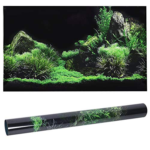 Aquarium Background Sticker, 3D Effect Underwater Seaworld Backdrop Decorations Poster, DIY Aquarium Fish Tank Seafloor Water Grass Background Painting PVC Sticker for Aquarium Fish Tank(76*46cm) - size: 76*46cm