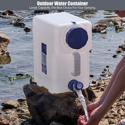 REDCAMP 3.9 Gallon/15L Portable Water Container with Spigot,Large Water Tank,Camping Water Container,Portable Emergency Water Storage for Camping,Car,Hiking, White - color: White, size: 507.2 Ounces
