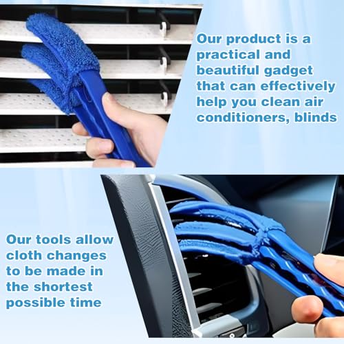 4Pcs Air Conditioner Ac Cleaning Kit, Useful Double-Sided Coil Cleaning Brush, Plastic Coil Brush Blinds Brush 2 in 1 Groove Cleaning Brush, Good Cleaning Effect for Air Conditioners, Refrigerators - color: 4pcs