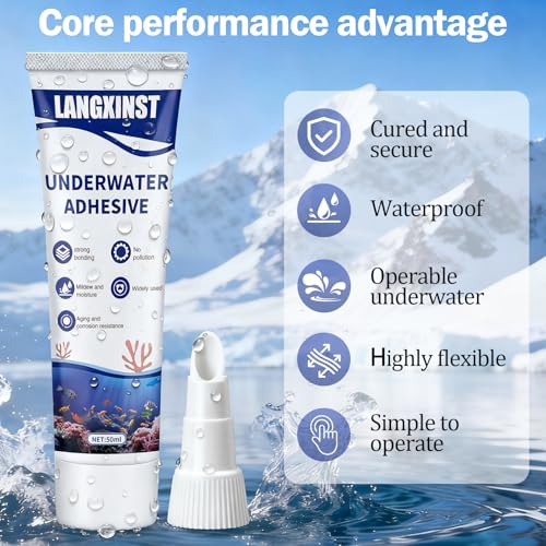 Aquarium Safe Silicone,Aquarium Silicone Transparent Underwater Sealant Waterproof, Strong Adhesion, Excellent Flexibility, Suitable for Underwater bonding in Aquariums (50ml) - size: 50ml