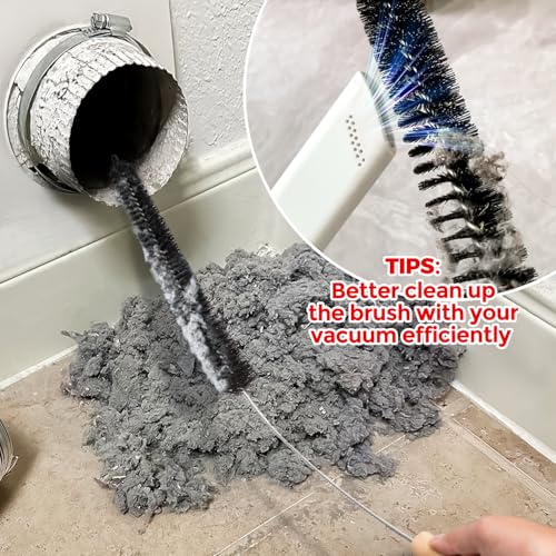 Holikme Dryer Vent Cleaner Kit Clothes Dryer Lint Brush Vent Trap Cleaner Home Essentials Long Flexible Vacuum Brush,Crevice Gap Cleaning Tool Brush - size: Upgrade 2Pack
