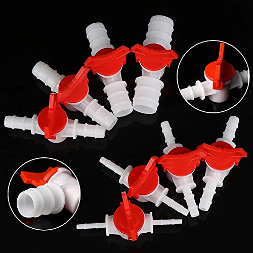 3/8“ Hose Barbed Ball Valve Drip Irrigation Ball Valve Shut Off Switch for Drip Irrigation and Aquariums（pack of 5） - color: 5pcs, size: 3/8 Inch