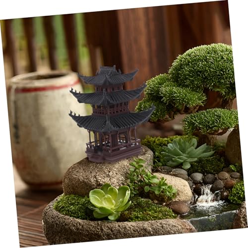 MAGICLULU Mini Aquarium Pavilion Mini Chinese Building Statue Fish Shelter Aquarium Castle Ornament Decor Fish Tank Bonsai Ornament