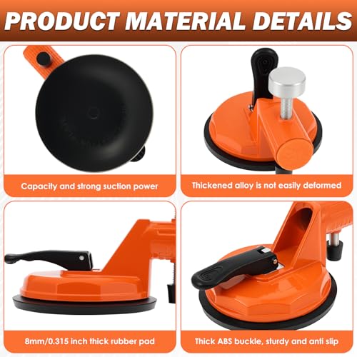 2 Pcs Adjustable Height Setter, Countertop Leveling Tool with Heavy Duty Rubber Suction Cup Clamps, Floor Gap Fixer, Flooring Alignment Tool for Tile, Floors Gap Fix and Seam Leveling (A) - color: A