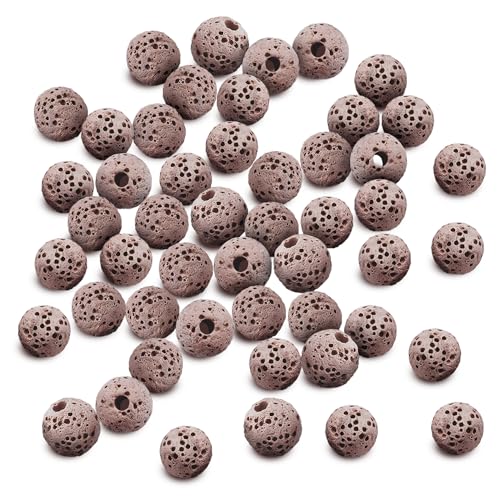 SunGrow Betta Lava Beads, Lightweight Substrate for Fish Tanks, Decorative Gravel for Aquariums, Brown Volcanic Lava Rocks for Filtration, 0.2", 50 Pcs per Pack