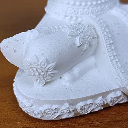 HYFAN Mini Sandstone Buddha Yoga Meditation Statue Harmonious Figurine Collectible Craft Feng Shui Sculpture Decor for Home Office Shelf Desktop (White 1 - color: White 1