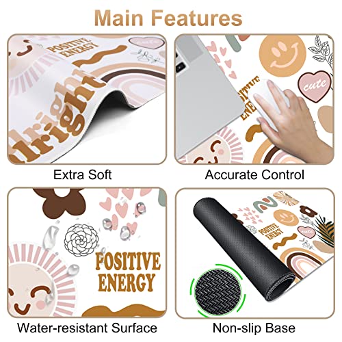 iCasso Desk Mat, Large Gaming Mouse Pad, XXL Desk Pad Stable Rubber Base Mousepad with Stitched Edges, Computer Keyboard Mat for Work, Game, Office, Home -Sticker - color: Sticker