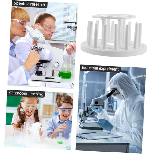 PRETYZOOM 12-Hole Plastic Test Tube Rack Reusable Sampling Tube Holder PP Organizer for Laboratory Use