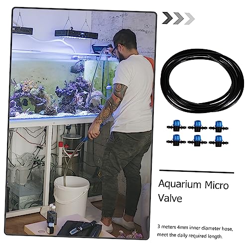 BESPORTBLE Adjustable Aquarium Micro Water Control Hose Set Soft Silicone Tubing with Connectors for Fish Tanks Includes Black Hose Caps Safe for