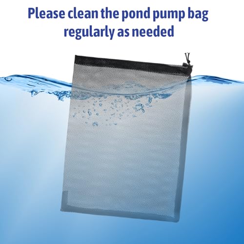 2pcs Pond Filter Bag Submersible Water Pump Cover 11.81" X 15.75" Large Pond Pump Filter Bags Black Mesh Media Bags for Outdoor Ponds Filters Aquarium Swimming Pool Fountai