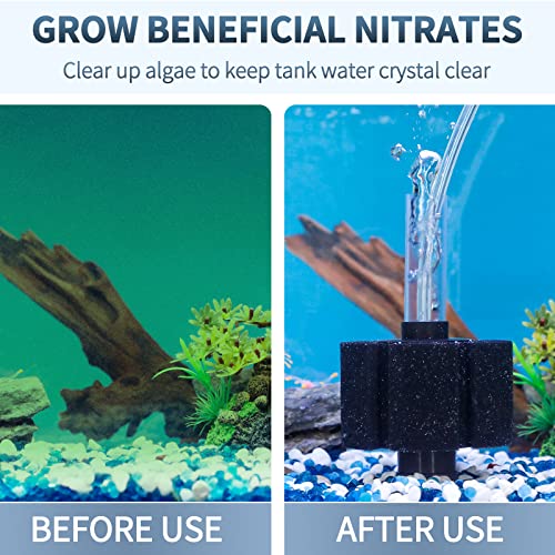 Pawfly Aquarium Bio Sponge Filter Quiet Fish Foam Filter with Airline Tubing Suction Cups Check Valve Connectors and Control Valve Accessories for Betta Fry Shrimp Small Fish Tank up to 30 Gallon
