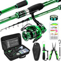 Ghosthorn Fishing Rod and Reel Combo Graphite Telescoping Fishing Pole Portable Travel Kit with Carrier Bag for Freshwater Saltwater - size: 6 ft, style: Full Kit With Fishing Tools
