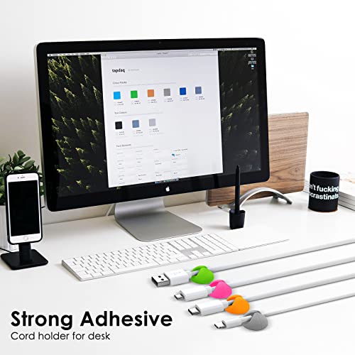 12 Pack Cable Clips, Znben Cable Holder for Desk Cord Organizer Adhesive Cord Management Charger Wire Holder Clips for Desk, Home, Office, Car, Cubicle, Nightstand Colorful - color: Colorful, size: Small